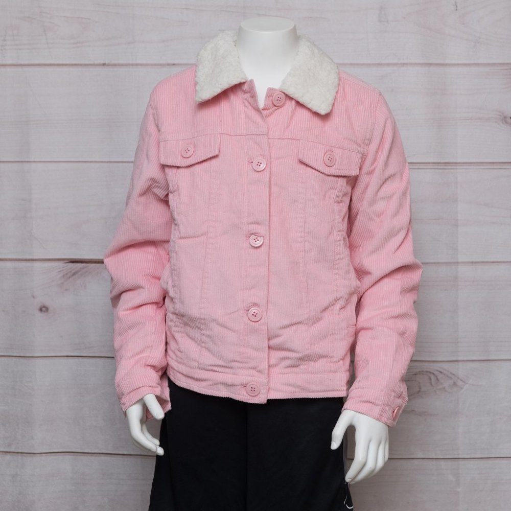 Girls FOREVER 21 Pink Cream Faux Fur Jacket 13/14